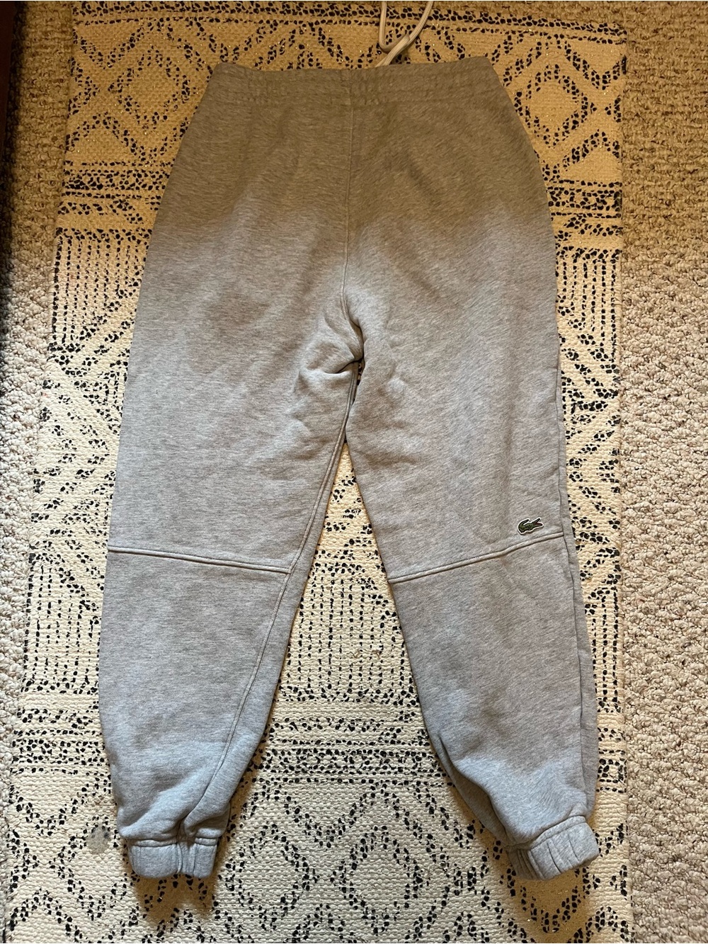 Lacoste Unisex Gray Logo Fleece Jogger Pants - Picture 4 of 5
